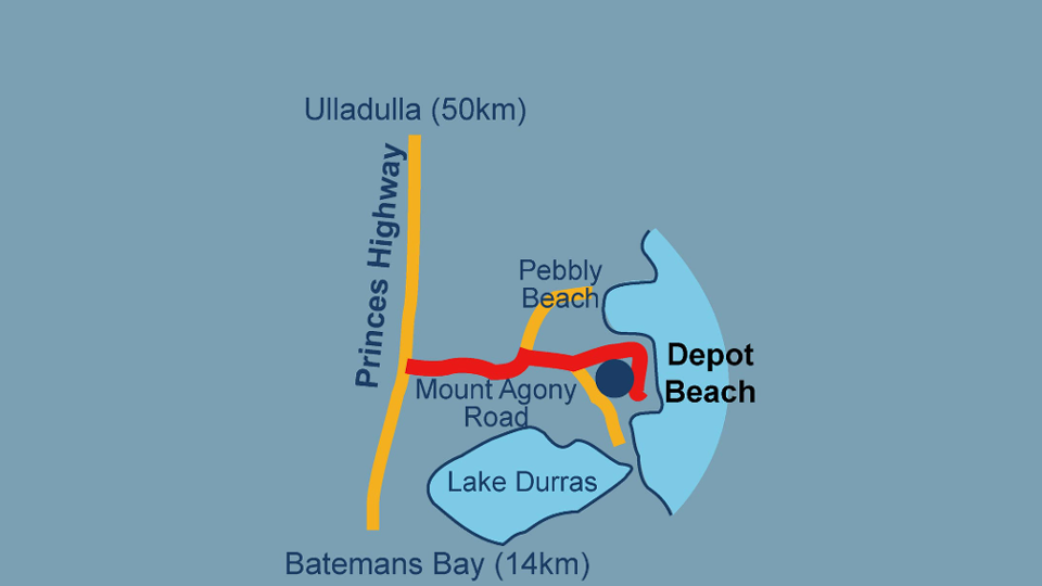 depot beach south coast nsw location